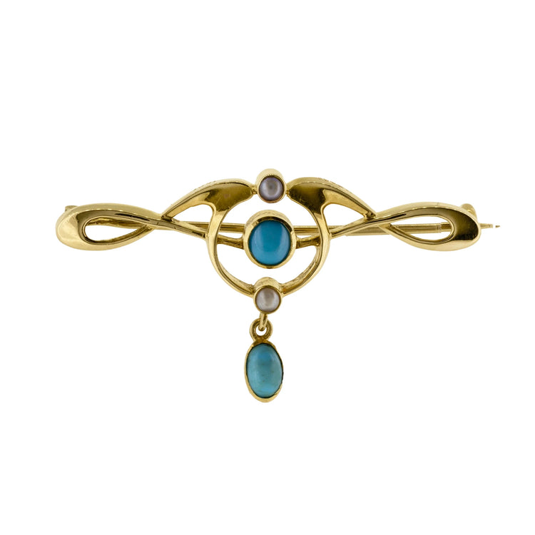 Edwardian Blue Stone Pendant — Blue Lace Handkerchief