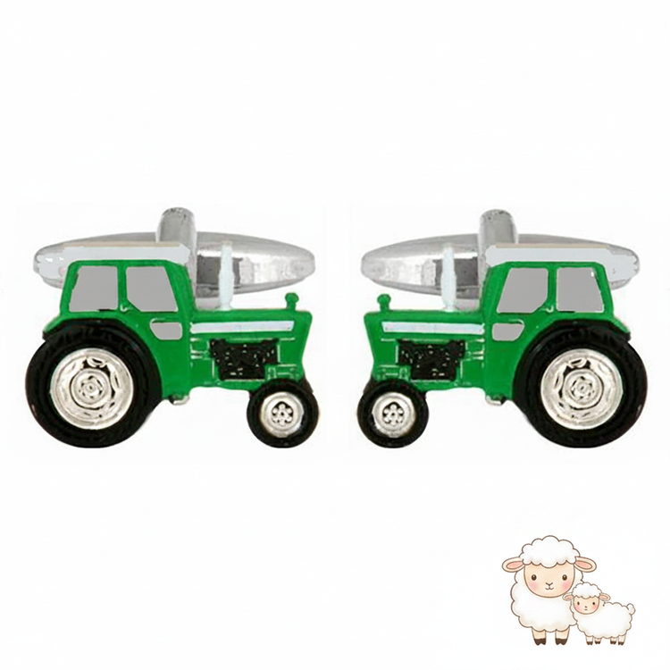 Tractor Cufflinks with Sheep & Lamb