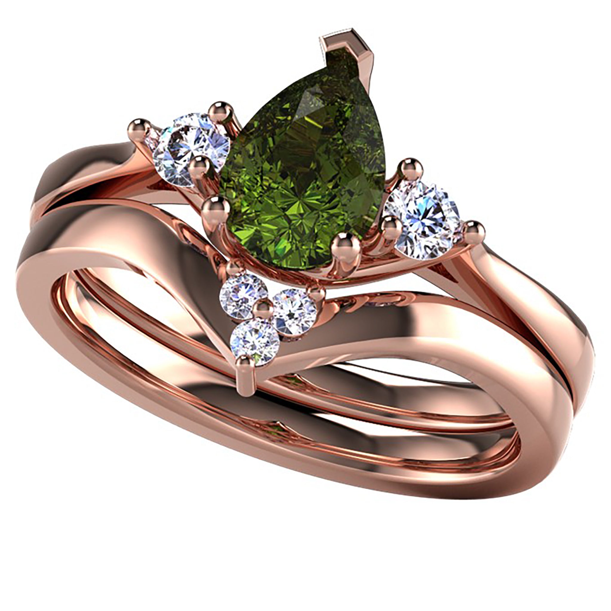 Moss Agate and Diamond 9ct Rose Gold Wedding and Engagement Ring Set. Custom CAD design.
Golden Snowdrop Shaftesbury Dorset, near Blandford. 
