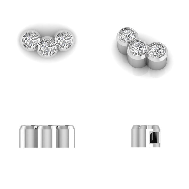 Render pictures for three stone diamond pendant. Golden Snowdrop Shaftesbury Dorset Independant Jewellers