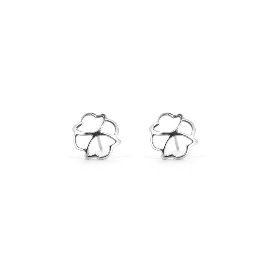 Fretwork Circle Stud Earrings - Sterling Silver Stud Earrings