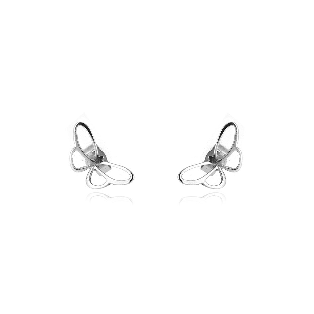 Fretwork Butterfly Stud Earrings - Sterling Silver Stud Earrings