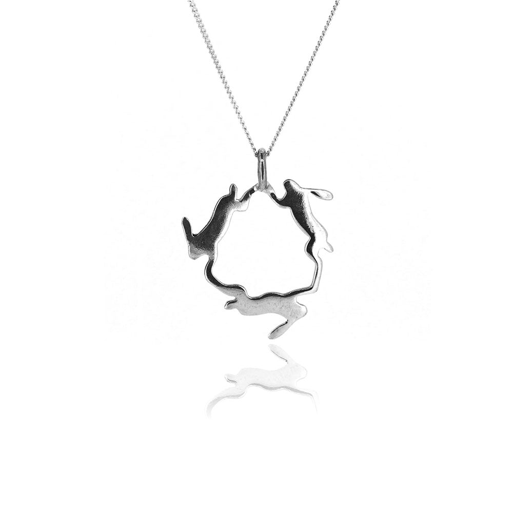 Chasing Hare Necklace - Sterling Silver Necklace