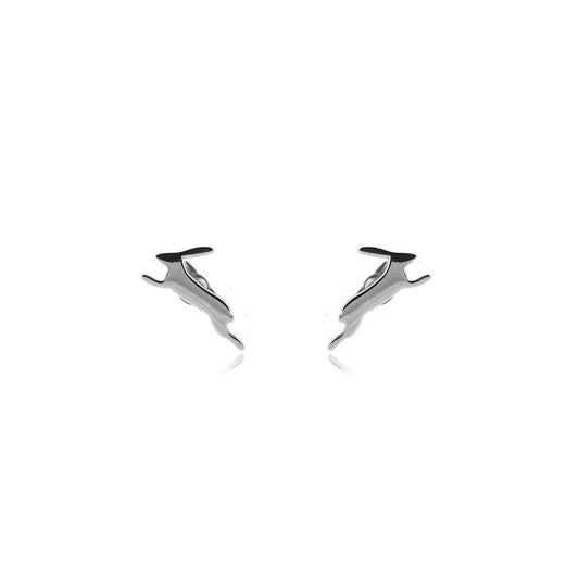 Hare Stud Earrings - Sterling Silver Stud Earrings