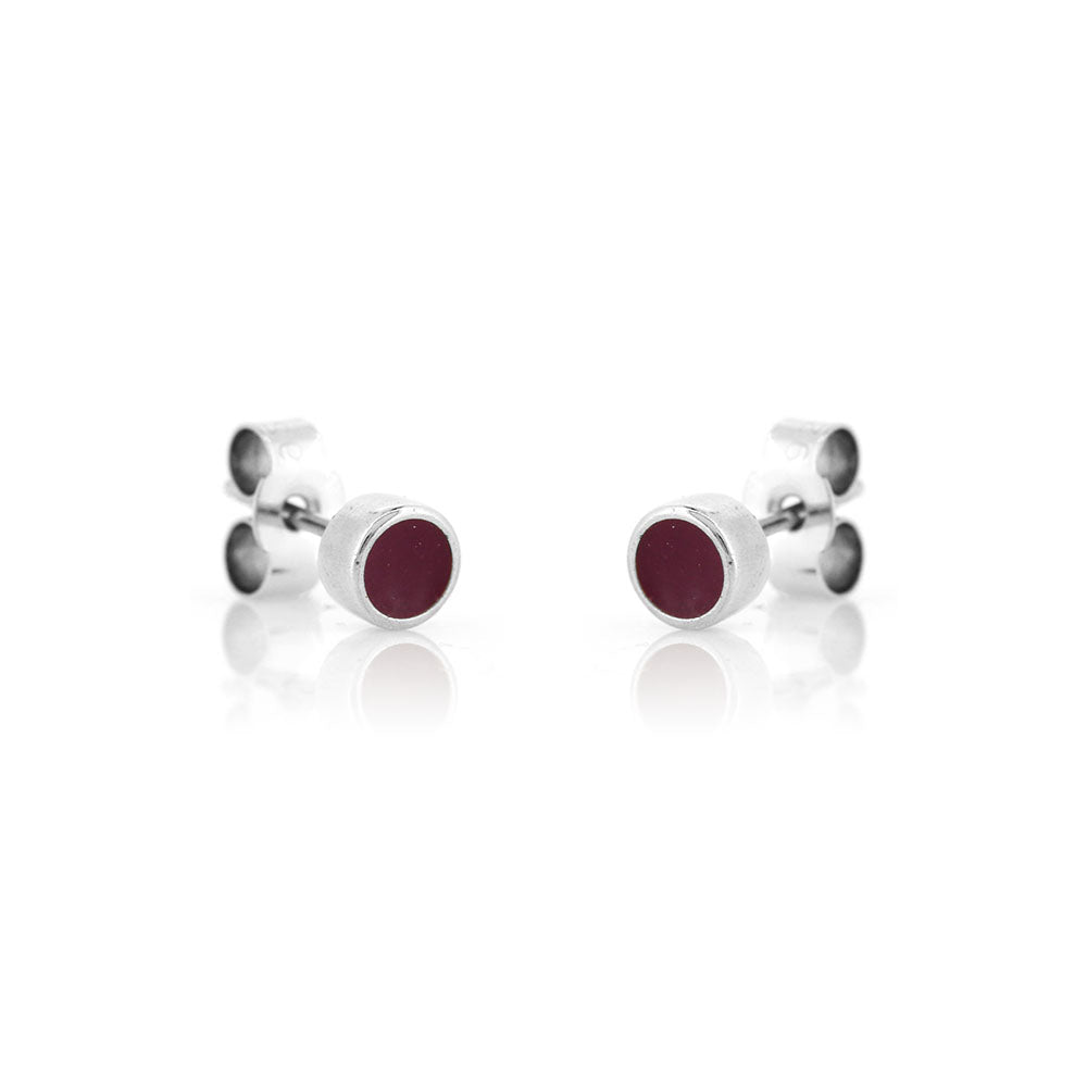 Colourful Wine Resin Stud Earrings - Sterling Silver - Medium Stud Earrings
