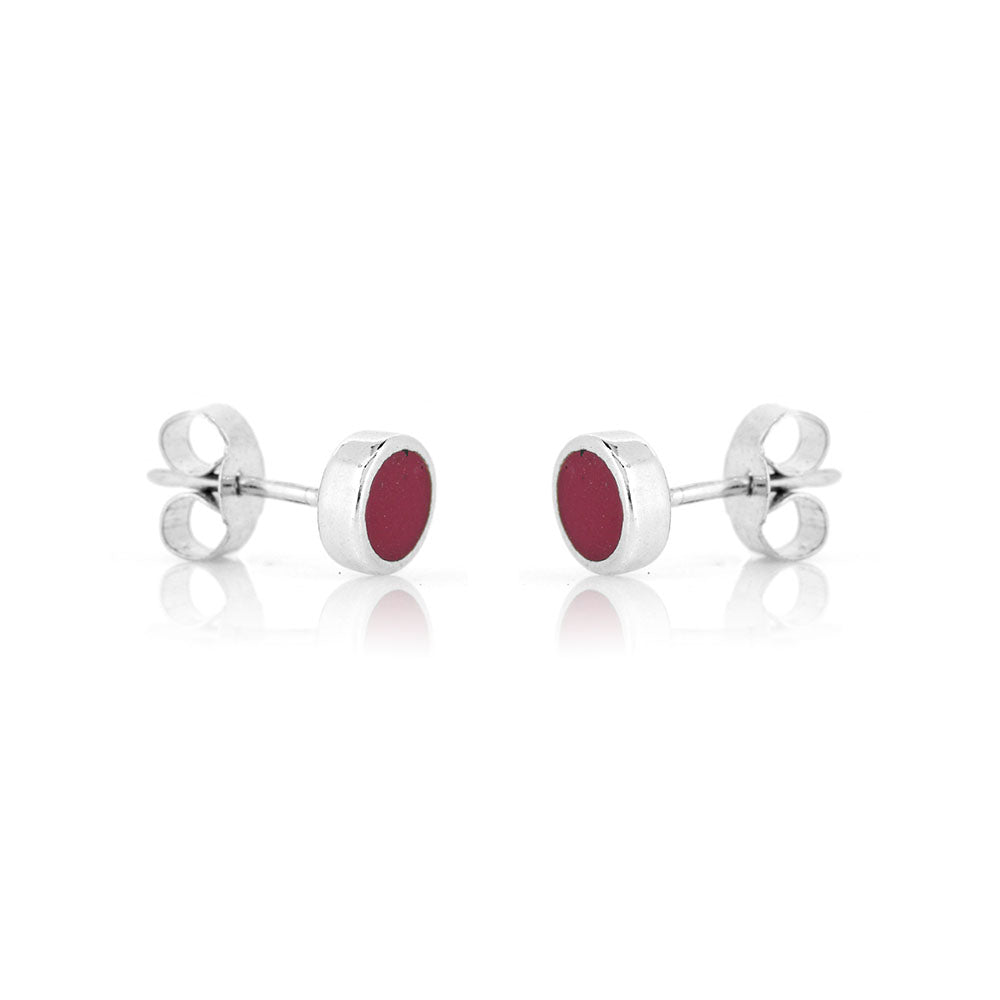 Colourful Wine Resin Stud Earrings - Sterling Silver - Large Stud Earrings