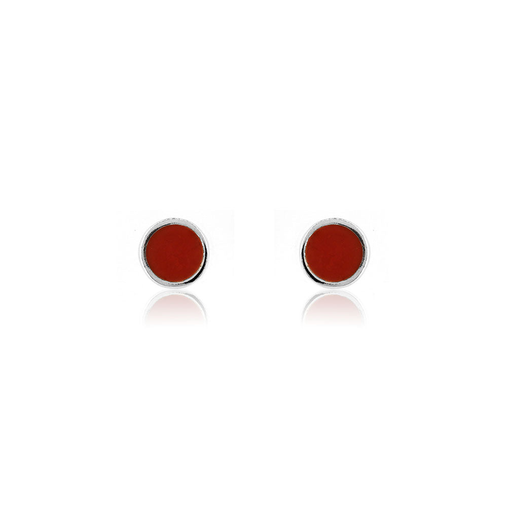 Colourful Wine Resin Stud Earrings - Sterling Silver - Large Stud Earrings