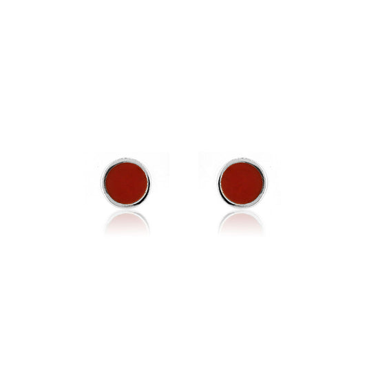 Colourful Wine Resin Stud Earrings - Sterling Silver - Large Stud Earrings