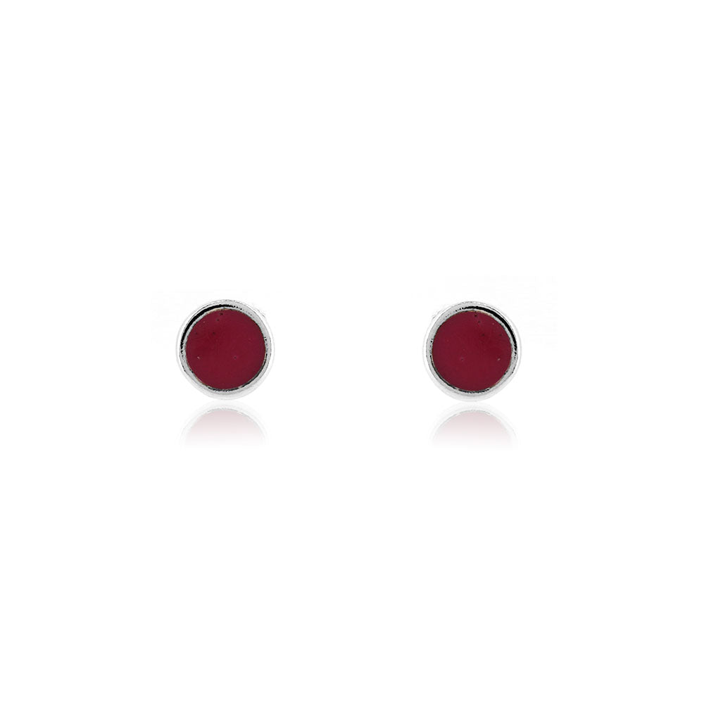 Colourful Wine Resin Stud Earrings - Sterling Silver - Large Stud Earrings