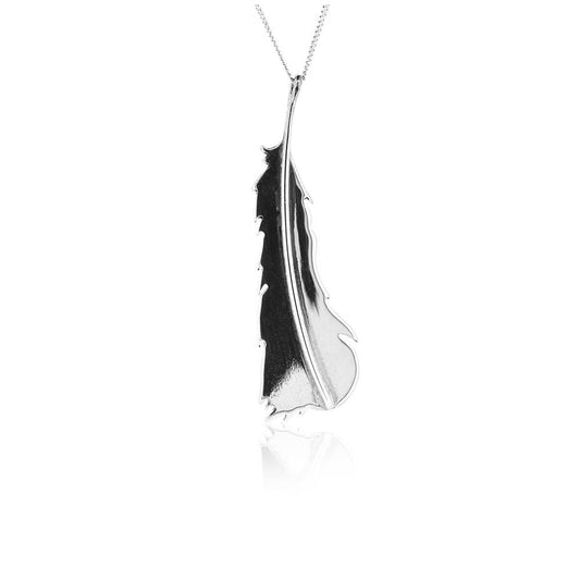 Feather Necklace - Sterling Silver Necklace