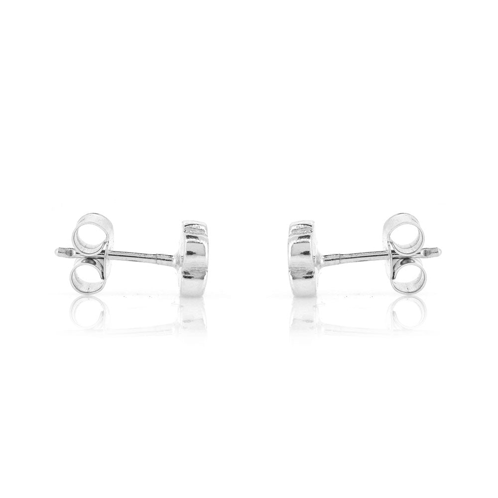 White Flower Stud Earrings - Sterling Silver Stud Earrings