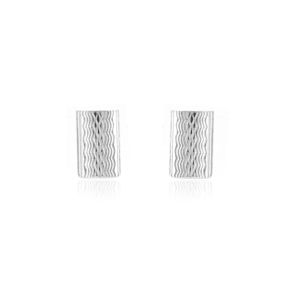 Rectangle Stud Earrings - Sterling Silver