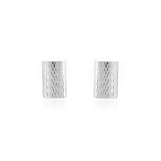 Rectangle Stud Earrings - Sterling Silver