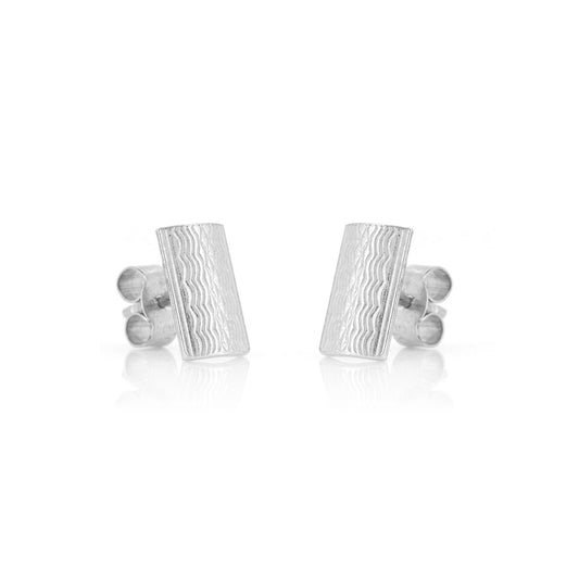 Rectangle Stud Earrings - Sterling Silver
