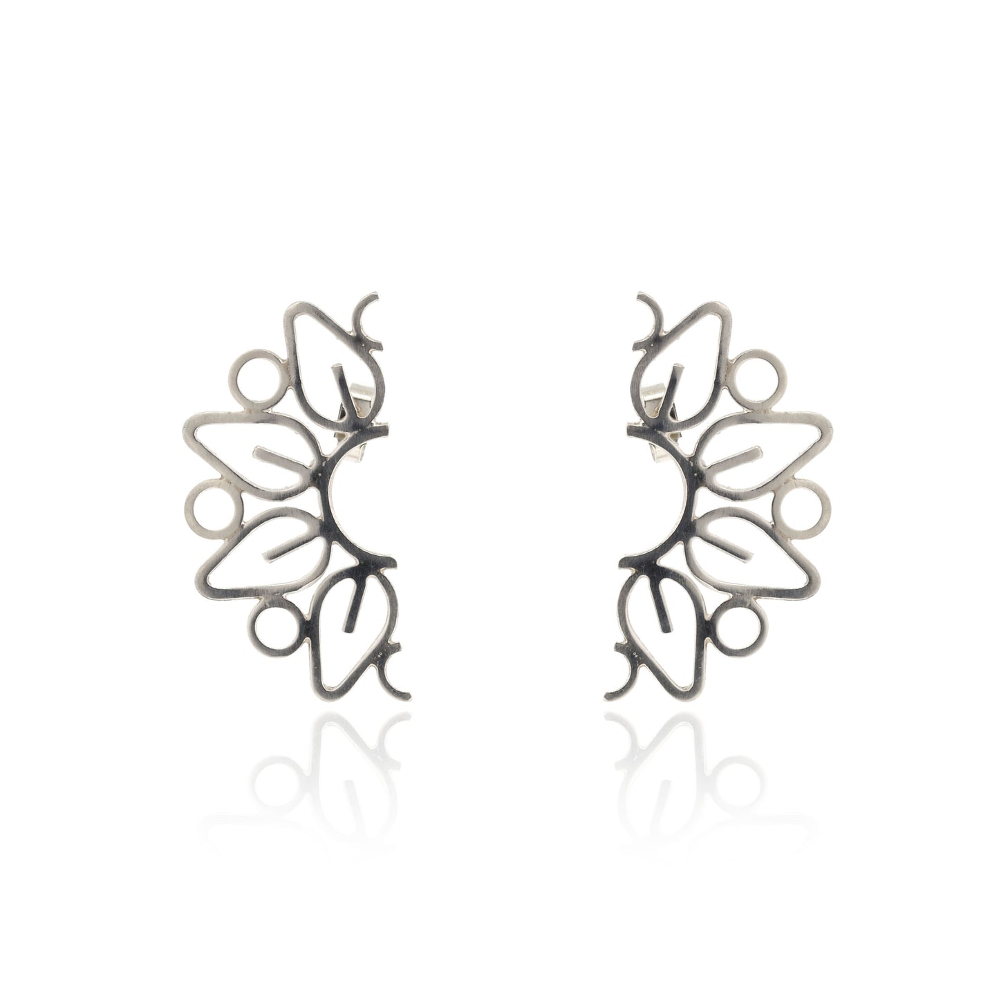 Mandala Back Stud Earrings - Sterling Silver Stud Earrings