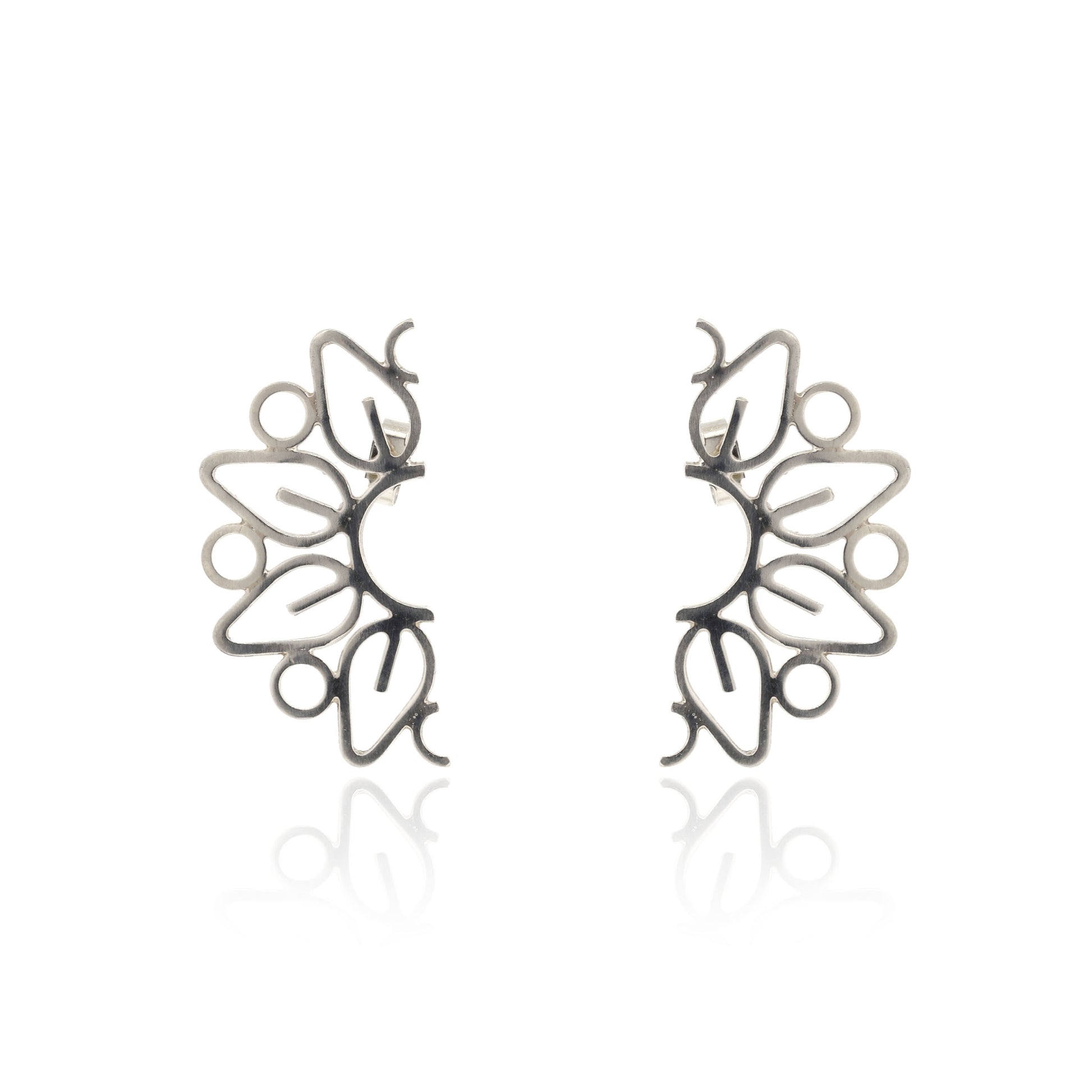 Mandala Back Stud Earrings - Sterling Silver Stud Earrings