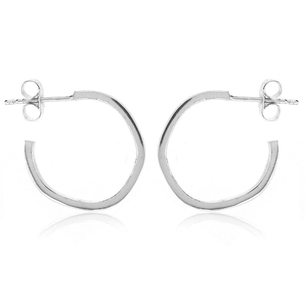 Festival Loop Stud Earrings Polished - Sterling Silver Stud Earrings