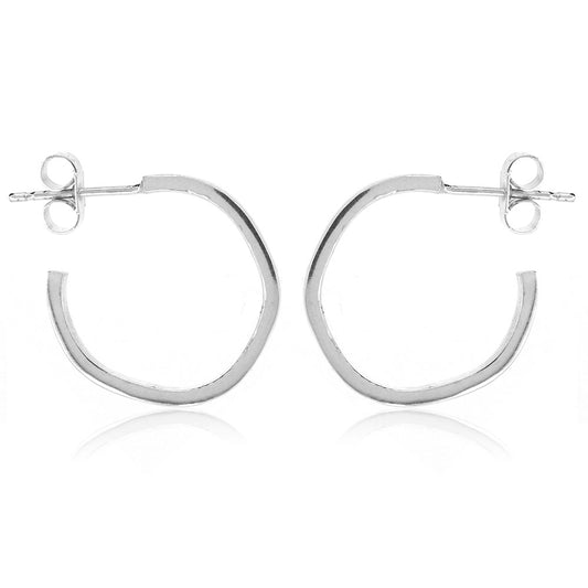 Festival Loop Stud Earrings Polished - Sterling Silver Stud Earrings