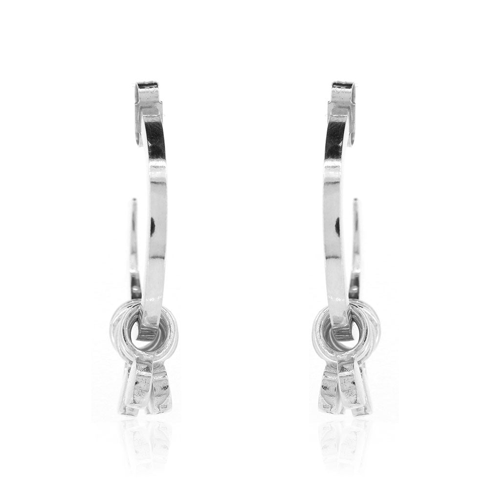 Festival Hoops Solid Disc Stud Earrings - Sterling Silver Hoop Earrings