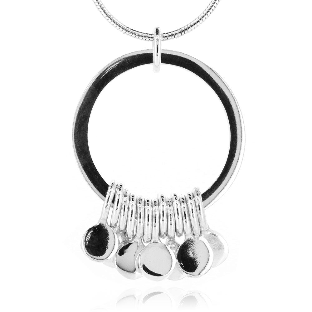 Festival Chunky Necklace Solid Disc - Sterling Silver Necklace