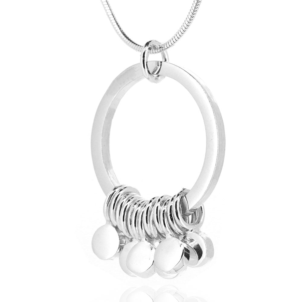 Festival Chunky Necklace Solid Disc - Sterling Silver Necklace