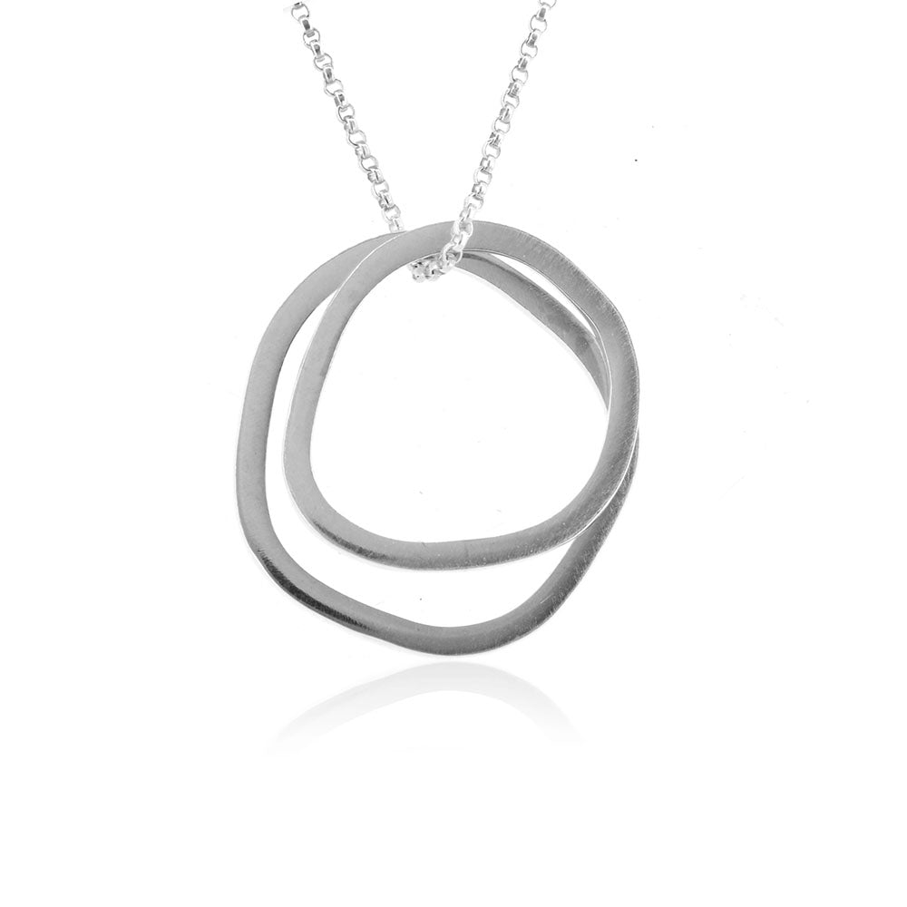 Festival Double Tiny Loop Polished Necklace - Sterling Silver Necklace