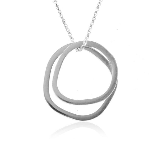 Festival Double Tiny Loop Polished Necklace - Sterling Silver Necklace