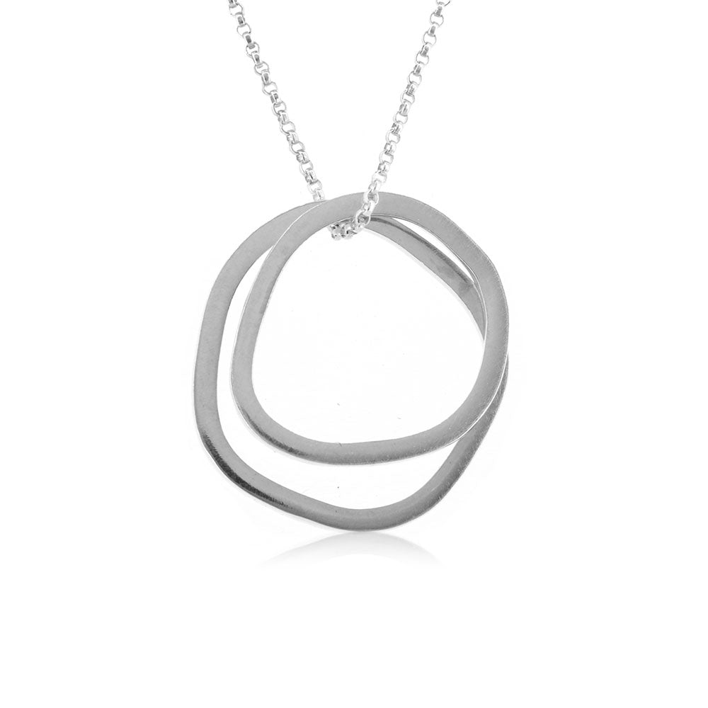 Festival Double Tiny Loop Polished Necklace - Sterling Silver Necklace