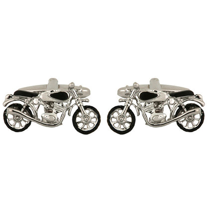 Cufflinks - Motor Bike Rhodium Plated Cufflinks