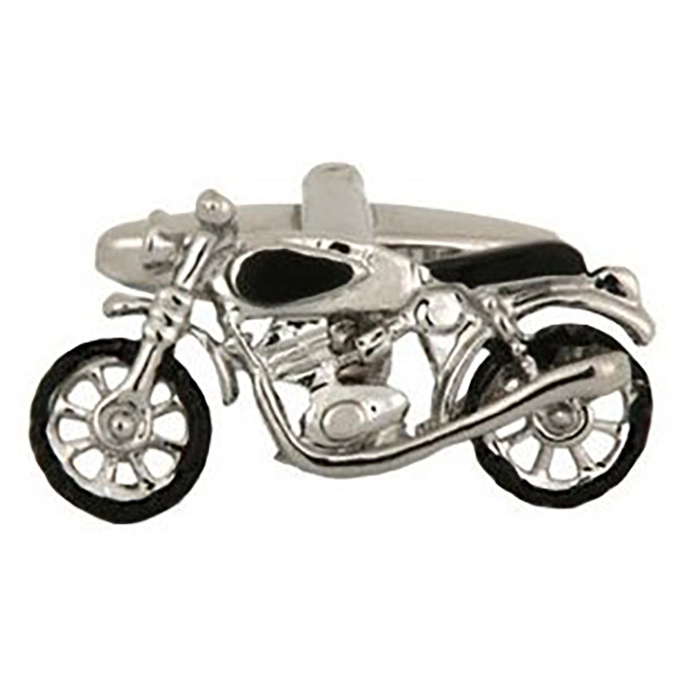 Cufflinks - Motor Bike Rhodium Plated Cufflinks