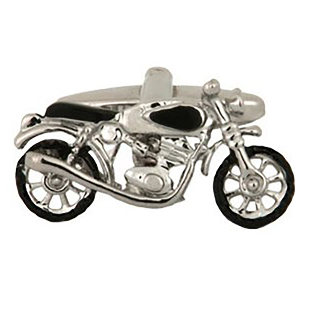 Cufflinks - Motor Bike Rhodium Plated Cufflinks
