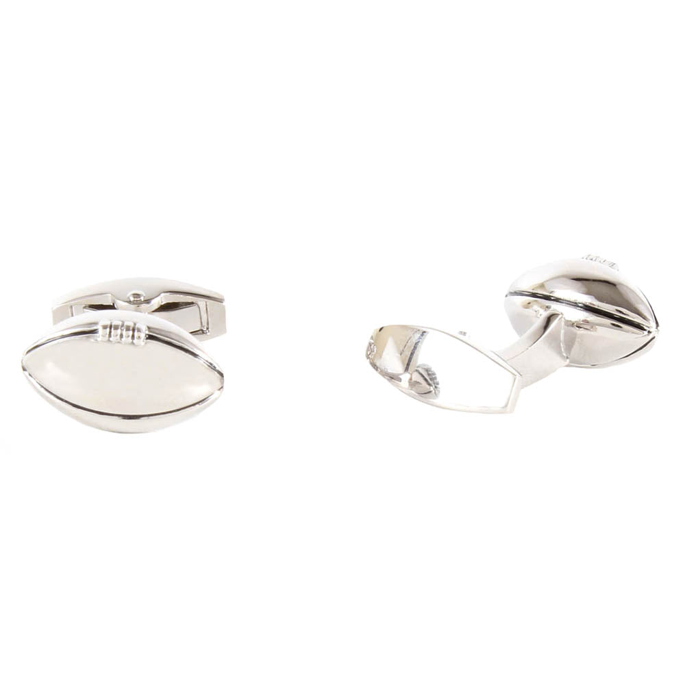Cufflinks - Rugby Ball Rhodium Plated Cufflinks