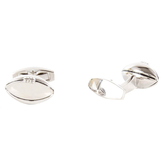 Cufflinks - Rugby Ball Rhodium Plated Cufflinks