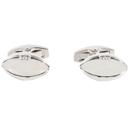 Cufflinks - Rugby Ball Rhodium Plated Cufflinks