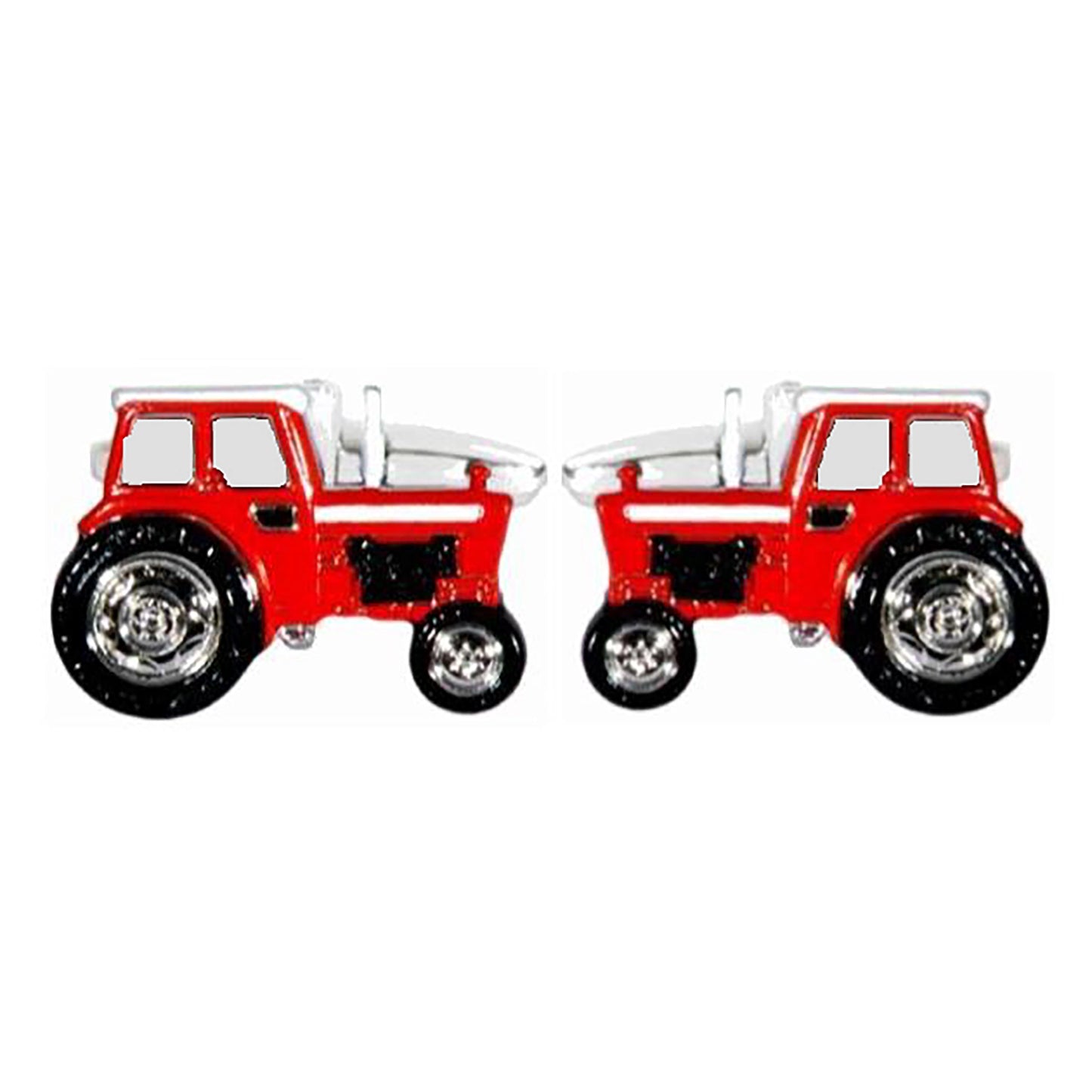Cufflinks - Red Tractor Rhodium Plated