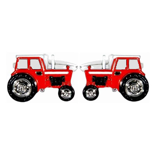 Cufflinks - Red Tractor Rhodium Plated