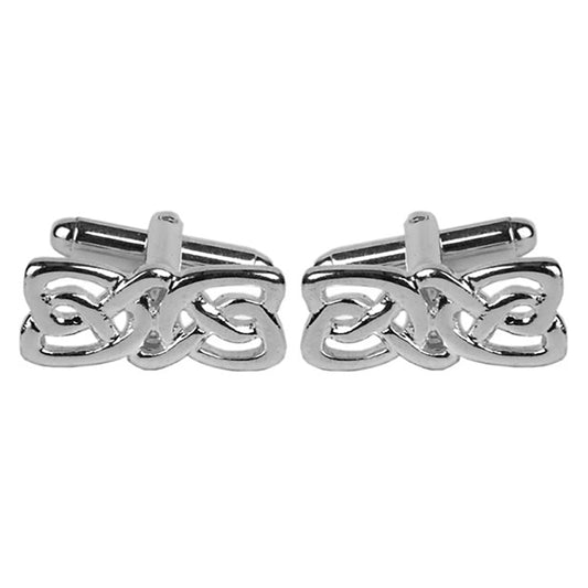 Cufflinks - Celtic Rectangle Rhodium Plated Cufflinks
