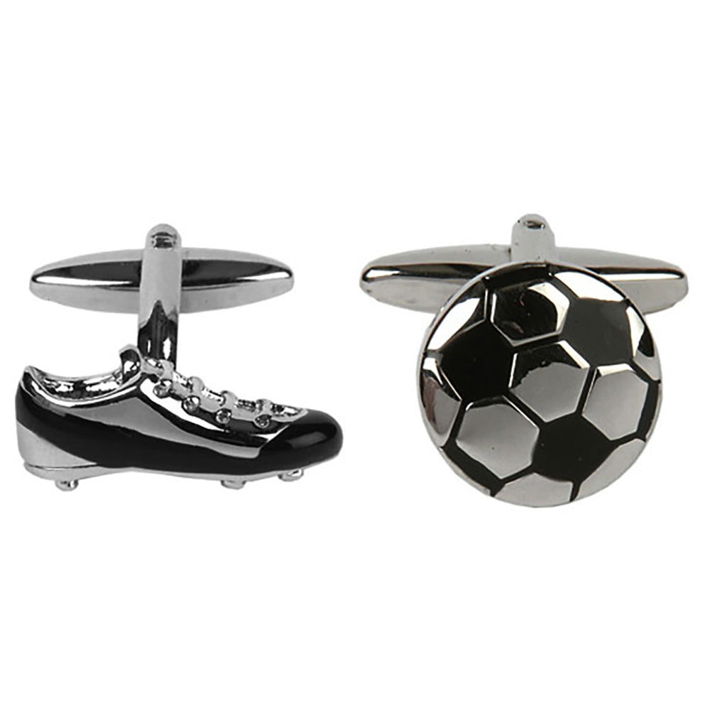 Cufflinks - Football & Boot Rhodium Plated Cufflinks