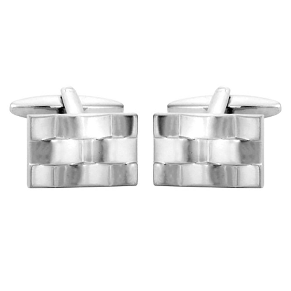 Cufflinks - Watch Bracelet Design Rhodium Plated Cufflinks