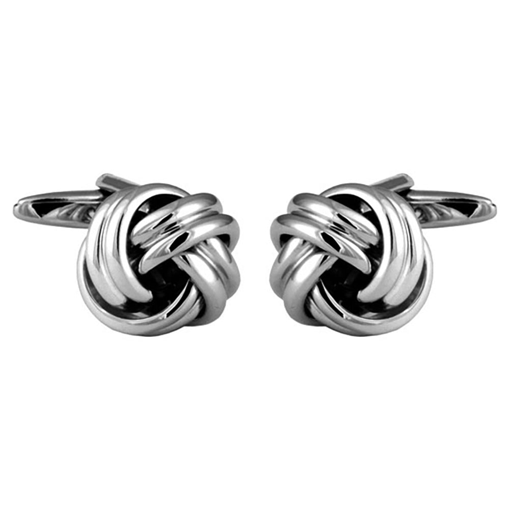 Cufflinks - Double Cord Rhodium Plated Cufflinks