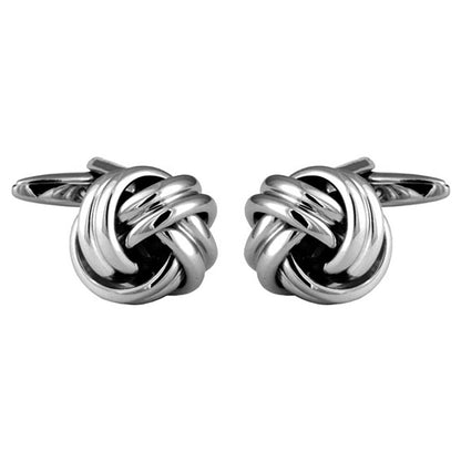 Cufflinks - Double Cord Rhodium Plated Cufflinks