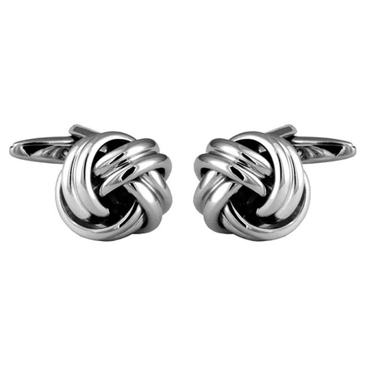 Cufflinks - Double Cord Rhodium Plated Cufflinks