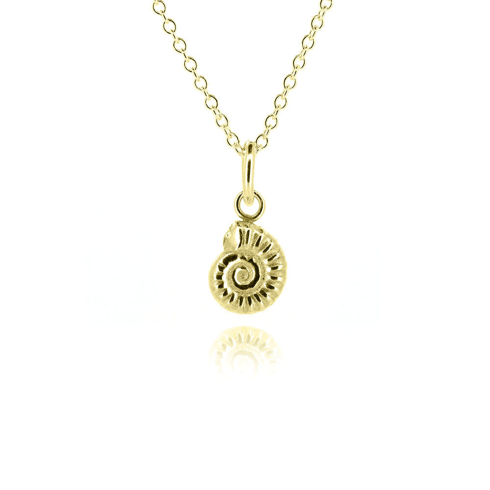 Ammonite Pendant - 9ct Yellow Gold Necklace