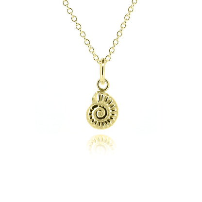 Ammonite Pendant - 9ct Yellow Gold Necklace