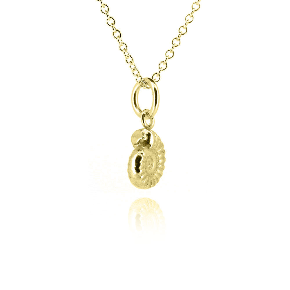 Ammonite Pendant - 9ct Yellow Gold Necklace