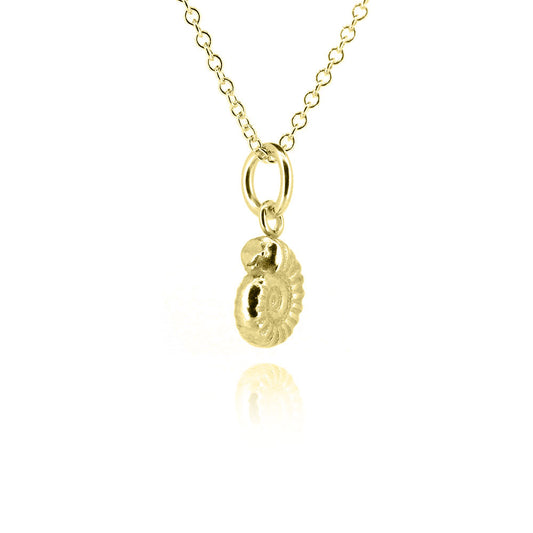 Ammonite Pendant - 9ct Yellow Gold Necklace