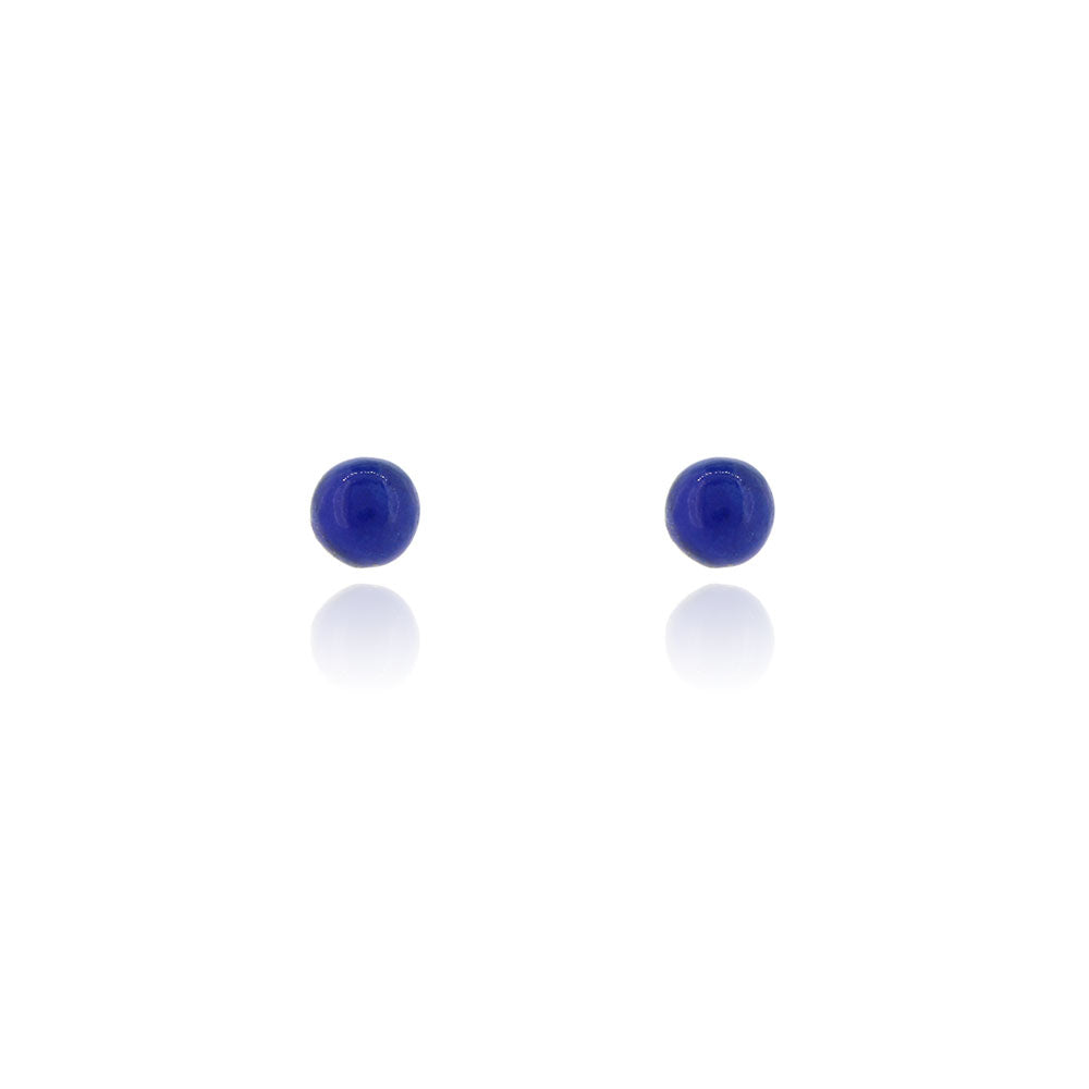 Alyssia Lapis Lazuli 4mm Stud Earrings - Sterling Silver Stud Earrings