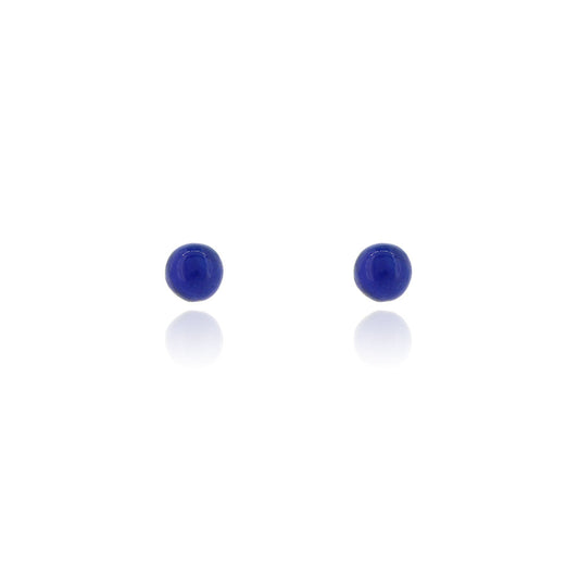 Alyssia Lapis Lazuli 4mm Stud Earrings - Sterling Silver Stud Earrings