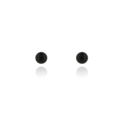 Alyssia Onyx 4mm Stud Earrings - Sterling Silver Stud Earrings