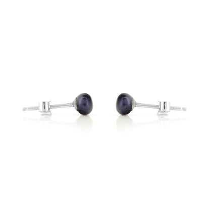 Alyssia Peacock Freshwater Pearl 4mm Stud Earrings - Sterling Silver